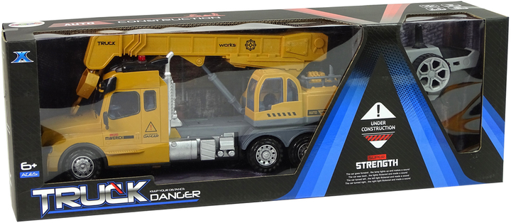 Ciężarówka zdalnie sterowana Lean Toys ze światłami i dźwiękami 2.4G Żółta (9709) (5904204756457) - obraz 1