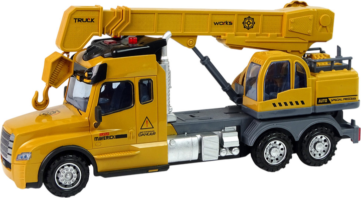 Ciężarówka zdalnie sterowana Lean Toys ze światłami i dźwiękami 2.4G Żółta (9709) (5904204756457) - obraz 3