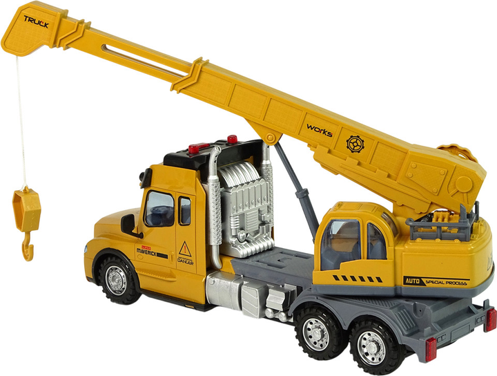 Ciężarówka zdalnie sterowana Lean Toys ze światłami i dźwiękami 2.4G Żółta (9709) (5904204756457) - obraz 4