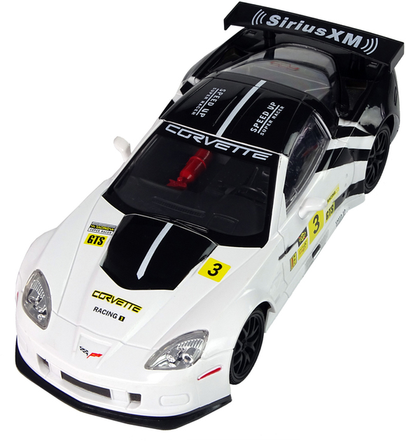 Auto zdalnie sterowane Lean Toys Corvette C6.R ze światłami 2.4 G 1:18 Białe (9726) (5904204756624) - obraz 4