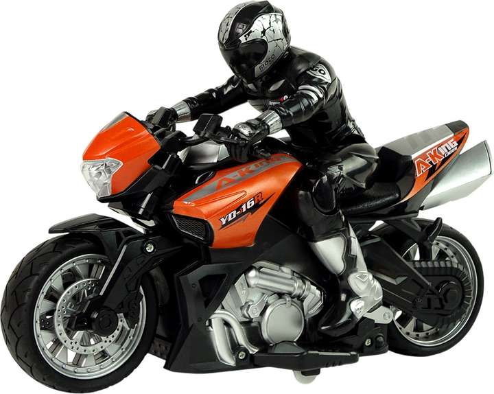 Motocykl zdalnie sterowany Lean Toys Sportowy 2.4G 1:10 Pomarańczowy (10233) (5904665991053) - obraz 3