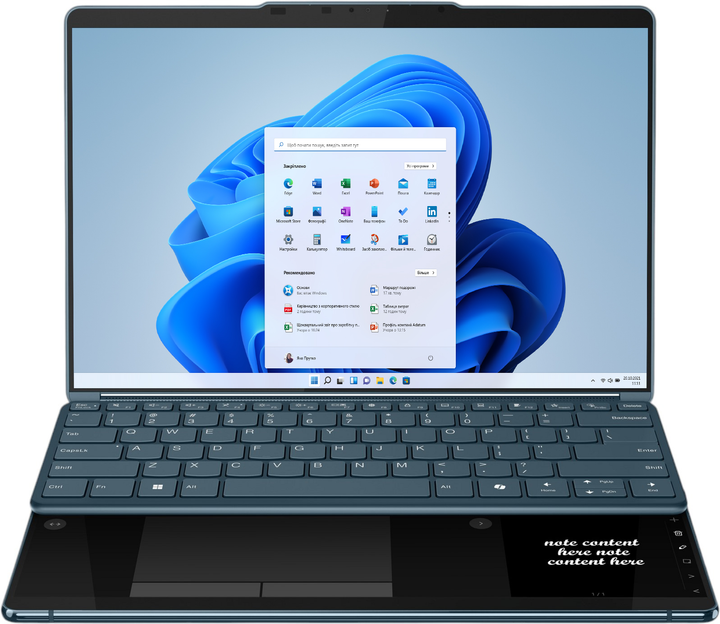 Laptop Lenovo Yoga Book 9 13IMU9 (83FF0020PB_PL) Tidal Teal + firmowy plecak i mysz - obraz 2