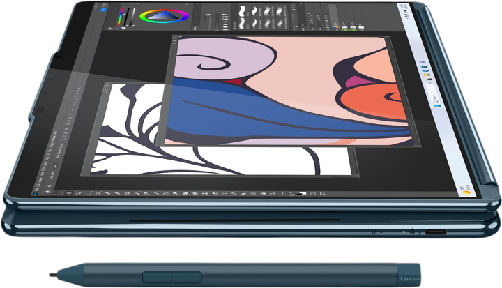 Laptop Lenovo Yoga Book 9 13IMU9 (83FF0020PB_PL) Tidal Teal + firmowy plecak i mysz - obraz 9