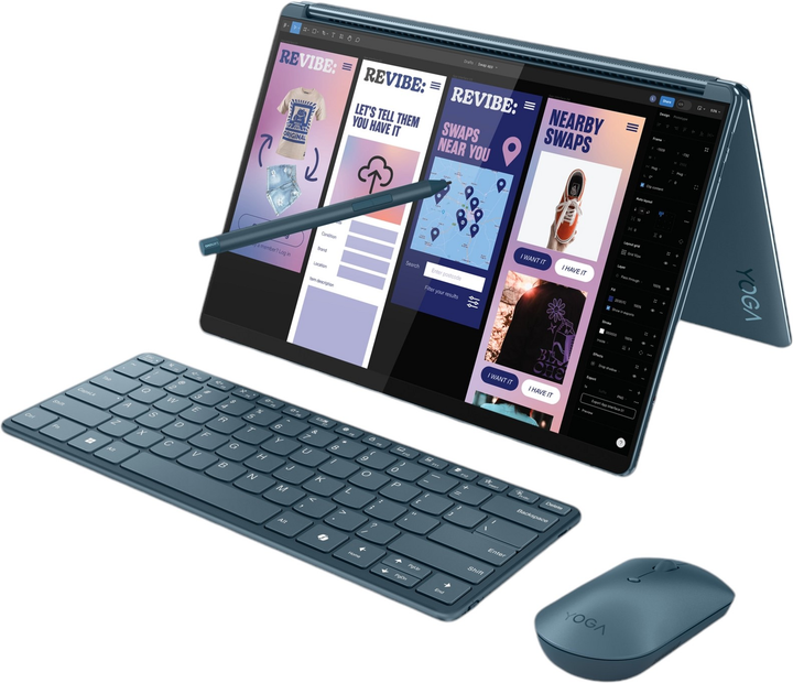 Laptop Lenovo Yoga Book 9 13IMU9 (83FF0020PB_PL) Tidal Teal + firmowy plecak i mysz - obraz 10