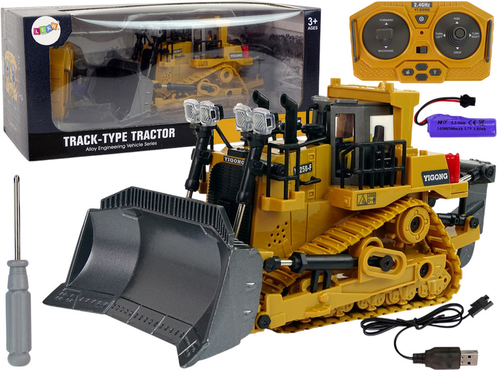Spychacz zdalnie sterowany Lean Toys z ruchomą łyżką 2.4 G (12571) (5905214976040) - obraz 2