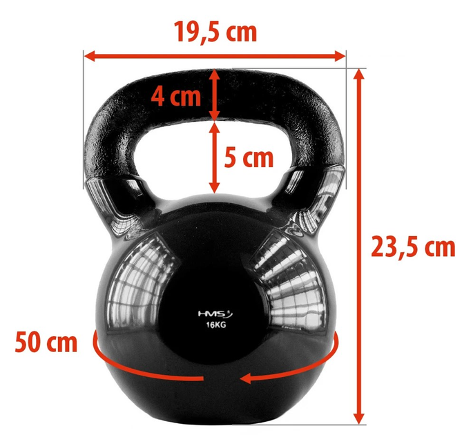 Kettlebell żeliwny HMS KNV16 16 kg (5907695524185) - obraz 3