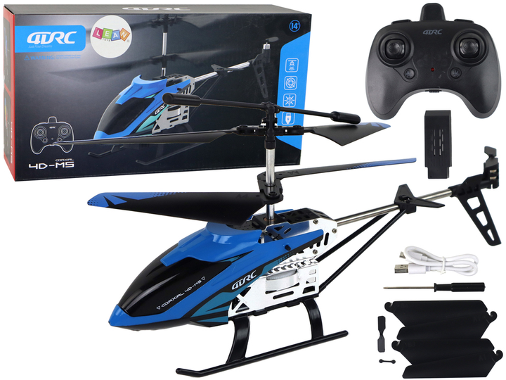 Helikopter zdalnie sterowany Lean Toys Aluminiowy 2.4G Niebieski (16347) (5905679078808) - obraz 2