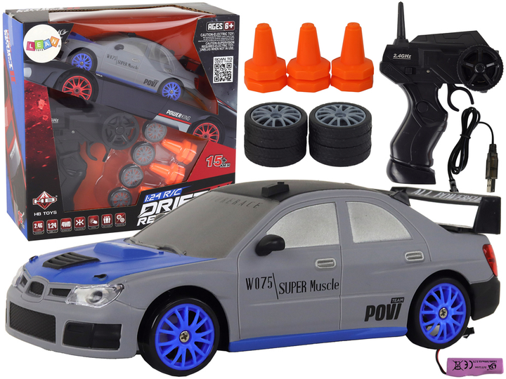 Auto zdalnie sterowane Lean Toys Drift Returns 1:24 Szare (17182) (5905991000051) - obraz 2