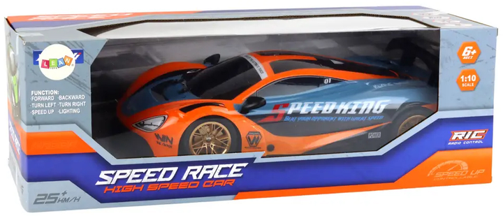 Auto zdalnie sterowane Lean Toys Speed Race 1:10 Pomarańczowe (17360) (5905991002260) - obraz 1