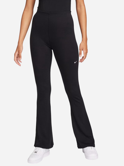 Спортивні штани жіночі Nike W Nsw Nk Chll Knt Mrib Mr Flr FQ2113-010 XL Чорні (196974947288) - зображення 1