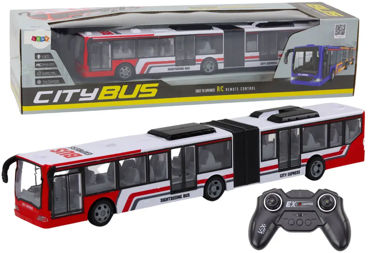 Autobus miejski zdalnie sterowany Lean Toys Czerwono-biały (17626) (5905991004752) - obraz 2