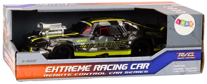 Auto zdalnie sterowane Lean Toys Extreme Racing Car 1:16 Czarne (18599) (5905991017264) - obraz 1