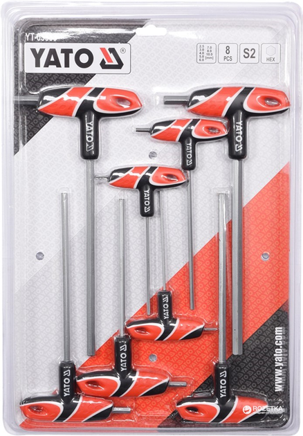 Zestaw kluczy sześciokątnych YATO typu T 2.5-10 mm 8 szt. (YT-05583) - obraz 2