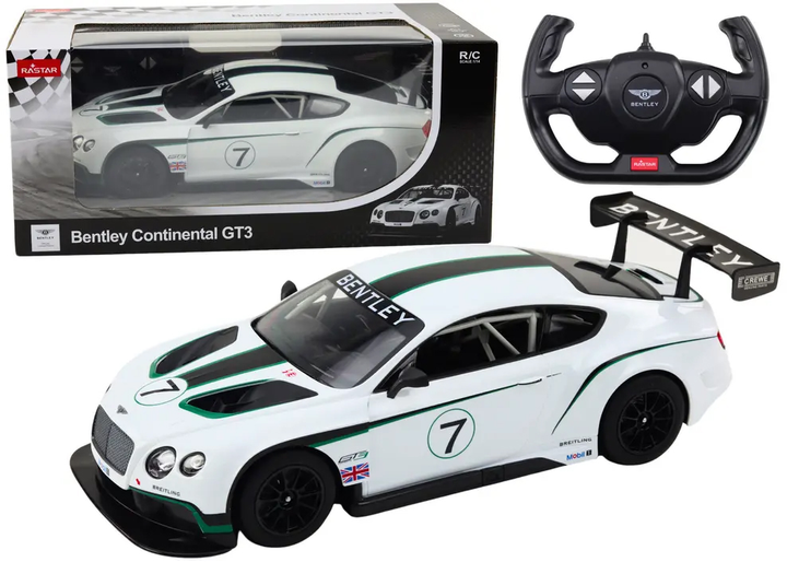 Машинка на радіокеруванні Rastar Bentley Continental GT3 1:14 Біла (19801) (5905991011866) - зображення 2