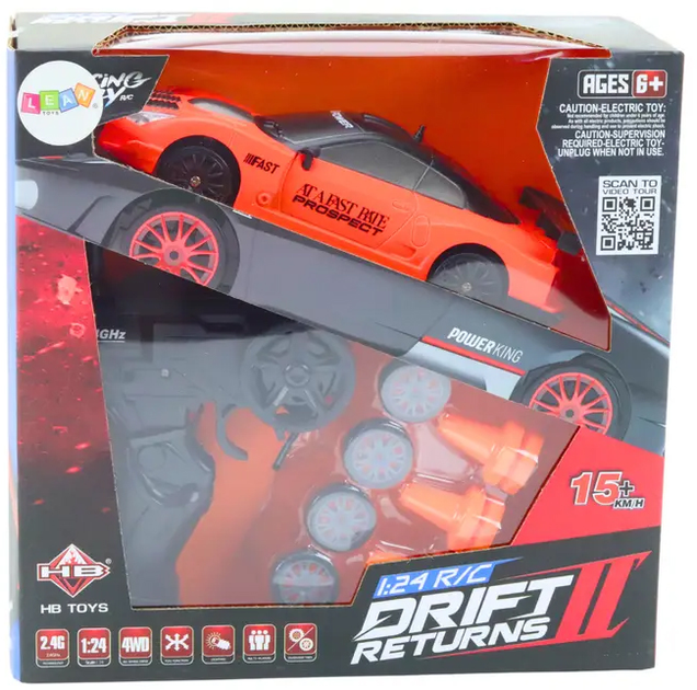 Auto zdalnie sterowane Lean Toys Drift Returns 1:24 Pomarańczowe (20244) (5905991025276) - obraz 2