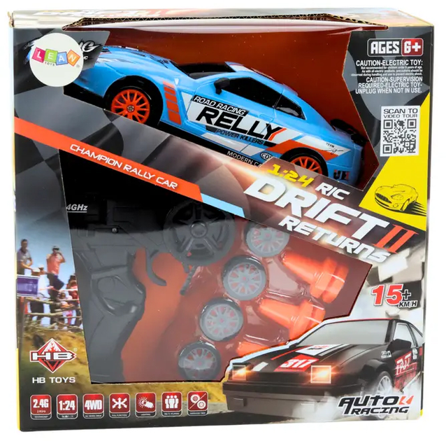 Auto zdalnie sterowane Lean Toys Drift Returns 1:24 Niebieskie (20245) (5905991025283) - obraz 2