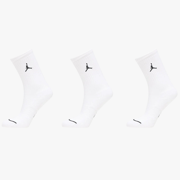Набір чоловічих шкарпеток високих Nike U J Ed Cush Poly Crew 3Pr 144 DX9632-100 M 3 пари Білий (196152693877) - зображення 1