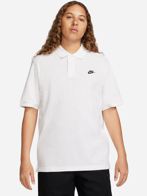 Поло довге чоловіче Nike M Nk Club Ss Polo Pique FN3894-100 L Біле (196974969211) - зображення 1
