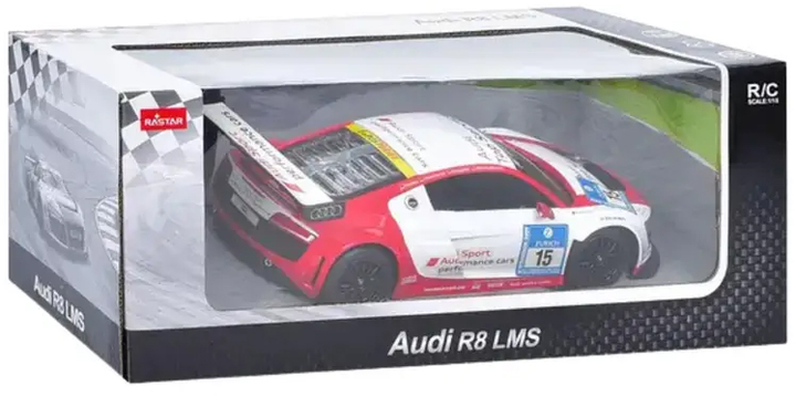 Auto zdalnie sterowane Rastar Audi R8 LMS 1:24 Białe (20607) (5905991028932) - obraz 1
