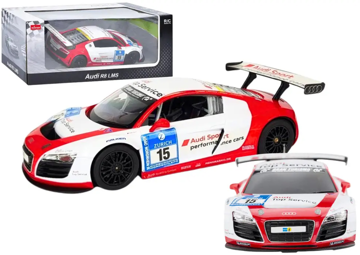 Auto zdalnie sterowane Rastar Audi R8 LMS 1:24 Białe (20607) (5905991028932) - obraz 2