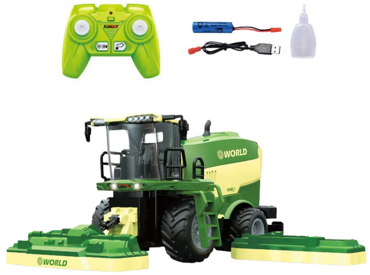 Kombajn zdalnie sterowany Lean Toys z kosiarkami 2.4G (21202) (5905991036975) - obraz 3