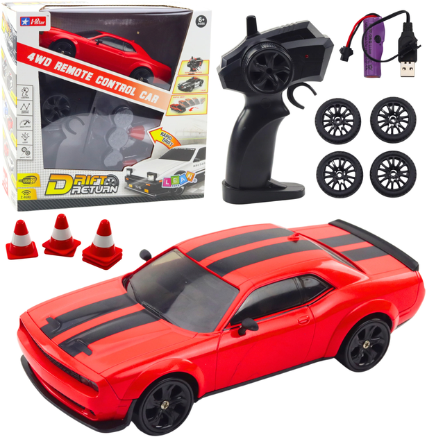Auto zdalnie sterowane Lean Toys Drift Return 4WD Czerwone (22682) (5905991050315) - obraz 2