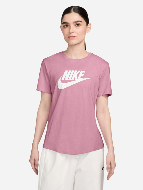 Футболка бавовняна жіноча Nike W Nsw Club Ss Tee Icn Ftra DX7906-623 L Рожева з принтом (197860762091) - зображення 1