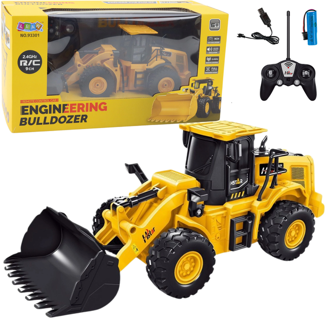 Buldożer zdalnie sterowany Lean Toys 2.4G 6CH Żółty (22700) (5905991050490) - obraz 2