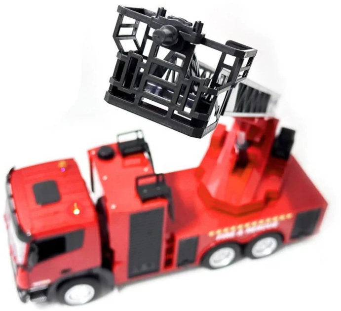 Wóz strażacki zdalnie sterowany Huina Toys z wysuwaną drabiną 1:18 Czerwony (22740) (5905991050896) - obraz 3