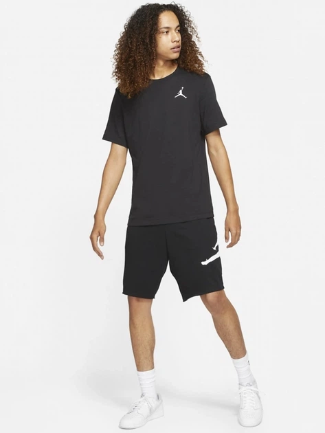 Футболка бавовняна довга чоловіча Nike M J Jumpman Emb SS Crew DC7485-010 XXL Чорна (195238739218) - зображення 3