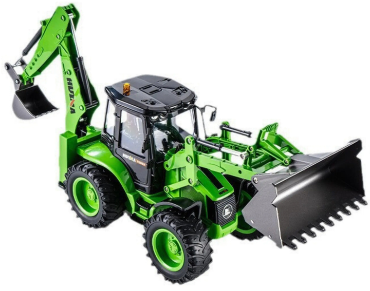 Koparko-ładowarka zdalnie sterowana Huina Toys 1:14 Zielona (22752) (5905991051015) - obraz 4