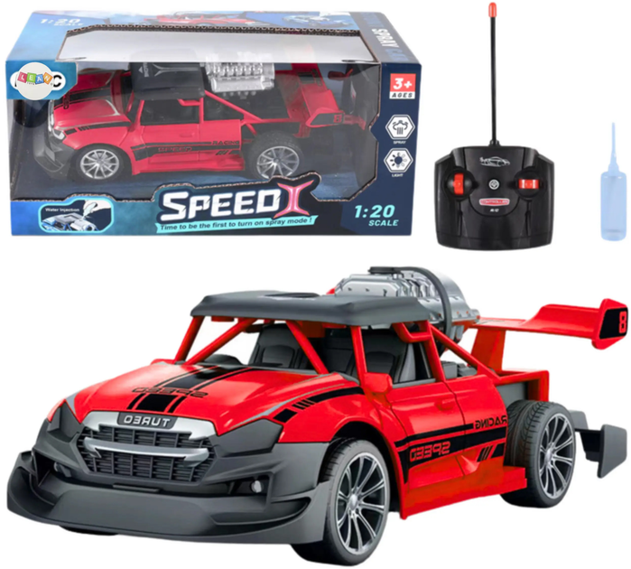 Auto zdalnie sterowane Lean Toys ze światłami i efektem dymu 1:20 Czerwone (24764) (5905991058144) - obraz 2