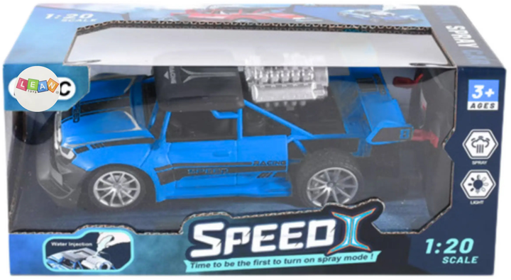 Машинка на радіокеруванні Lean Toys з ефектом світла та диму 1:20 Синя (24765) (5905991058151) - зображення 1