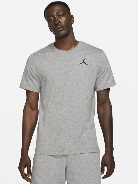 Koszulka męska bawełniana Nike M J Jumpman Emb SS Crew DC7485-091 L Szara (195238739263) - obraz 1