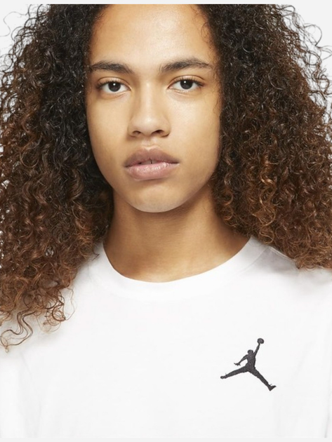 Футболка бавовняна довга чоловіча Nike M J Jumpman Emb SS Crew DC7485-100 XXL Біла (195238739355) - зображення 3