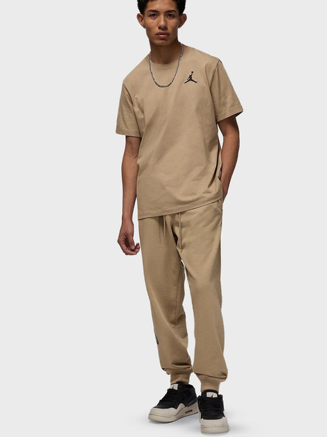 Футболка бавовняна довга чоловіча Nike M J Jumpman Emb SS Crew DC7485-257 L Бежева (197602788198) - зображення 3