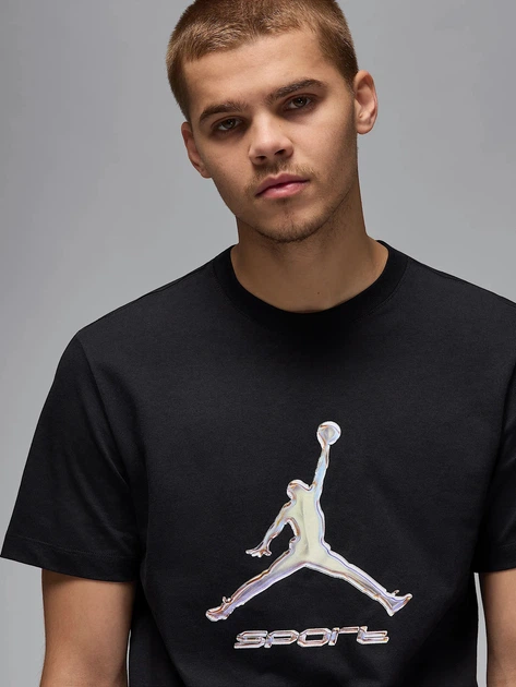 Футболка бавовняна довга чоловіча Nike M J Sprt Df Gfx SS Crew HQ7984-010 S Чорна (197859000609) - зображення 4