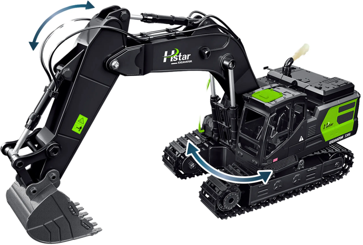 Гусеничний екскаватор на радіокеруванні Lean Toys 2.4G 11CH Чорний (22900) (5905991052494) - зображення 3