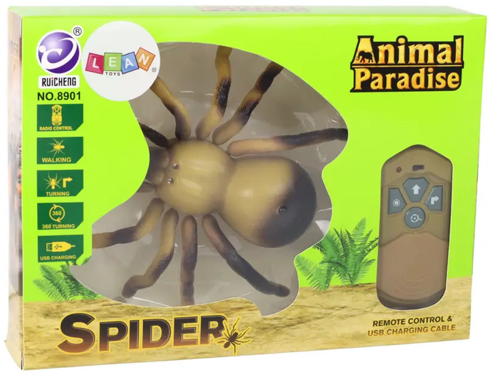 Pająk zdalnie sterowany Lean Toys Animal Paradise Żółty (3317) (5905884458891) - obraz 1