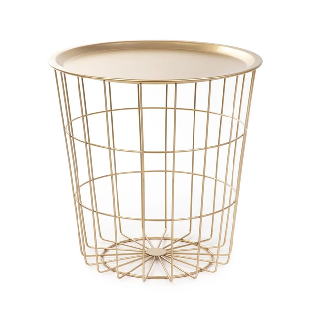 Журнальний столик HOMLA SCANDI 40 x 40 x 40 см золотий із золотим верхом (5904183868684) - зображення 1