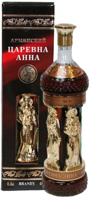 Бренди Царевна Анна 8 лет выдержки 0.5 л 40% (4850001274759) - изображение 1