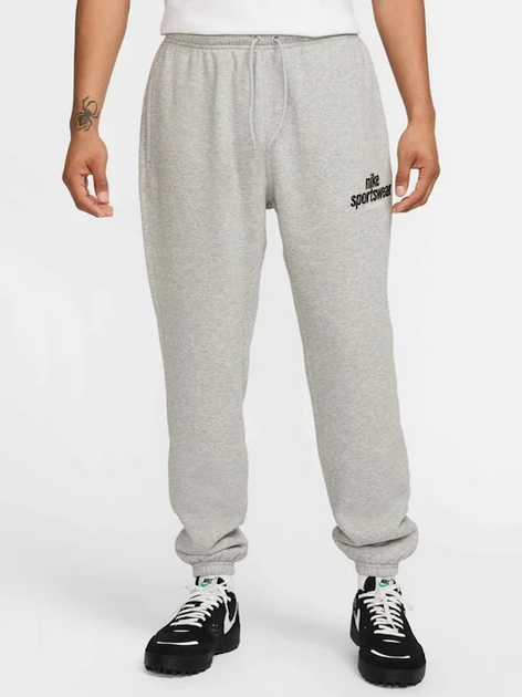 Спортивні штани чоловічі Nike M Nk Club BB CF Pant Nsw Gfx HJ2185-063 M Сірі (197859183227) - зображення 1