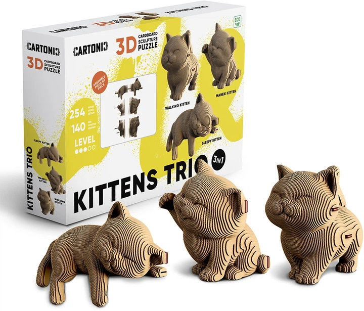 3D пазл-конструктор Cartonic 3D Puzzle Kittens Trio 254 елементів (CARTKITTENS) - Фото 15 3D пазл-конструктор Cartonic 3D Puzzle Kittens Trio 254 елементів (CARTKITTENS) - изображение 15