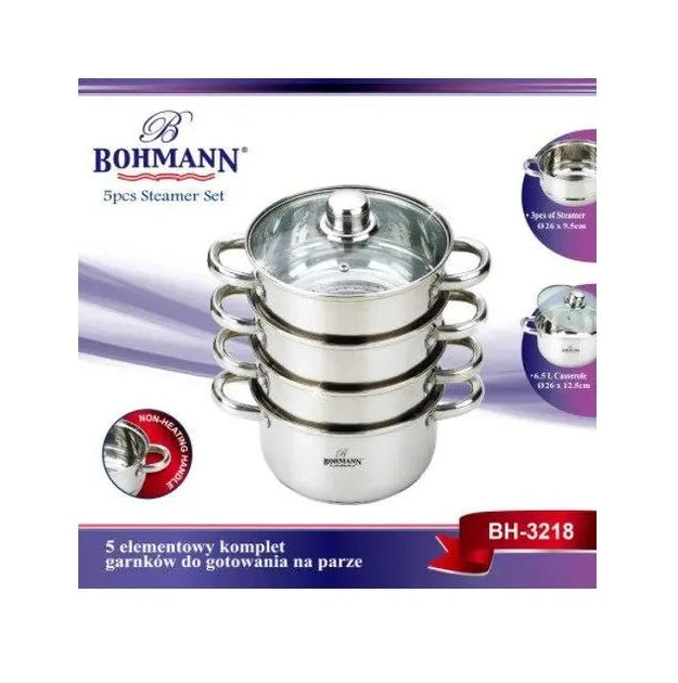 Пароварка- мантоварка 6,5 л Bohmann, 5 предметов - изображение 5