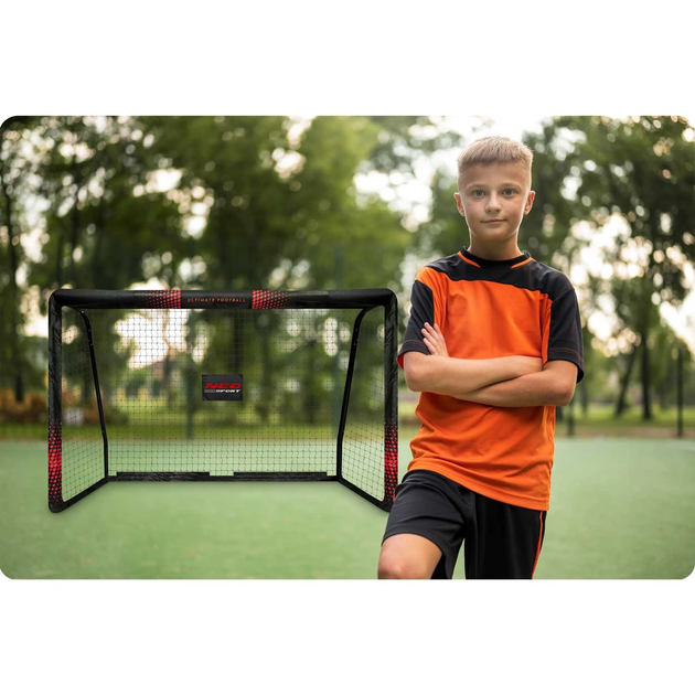 Футбольні ворота Neo Sport 180 x 120 x 60 см чорно - червоні NS-463 (5903890617714) - зображення 8