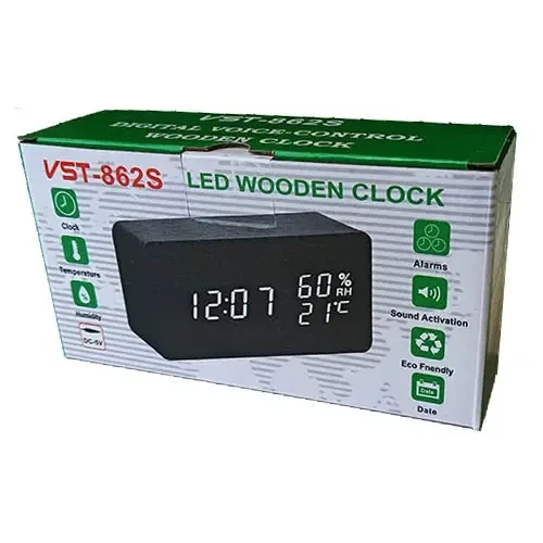 Годинник настільний електронний LED 9х17см VST-8625S (коричневий) - Фото 4 Годинник настільний електронний LED 9х17см VST-8625S (коричневий) - изображение 4