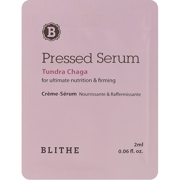 Антивозрастная прессованная сыворотка-крем Blithe Pressed Serum Chaga 2 мл срок до 24.10.2026 - Фото 1 Антивозрастная прессованная сыворотка-крем Blithe Pressed Serum Chaga 2 мл срок до 24.10.2026 - изображение 1