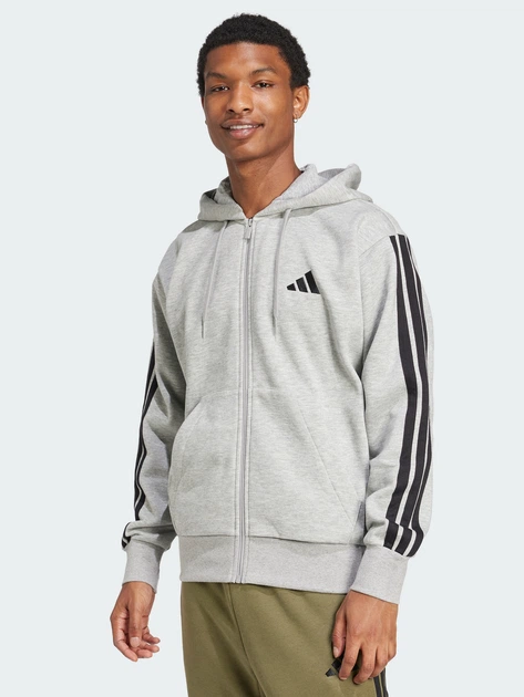 Толстовка на флисе на молнии мужская Adidas Essentials 3-Stripes