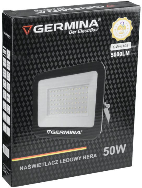 Світлодіодний прожектор Germina GW-0103 50 Вт 5000 лм 6400 K Hera - зображення 2