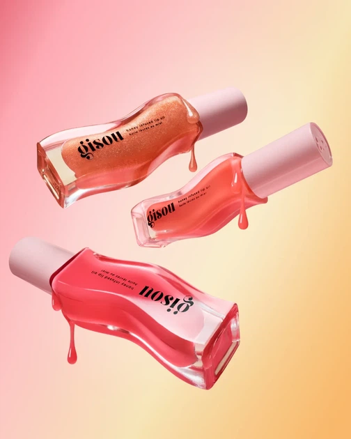 Масло для губ Gisou "Bee-llini Peach" Honey Infused Lip Oil - изображение 8